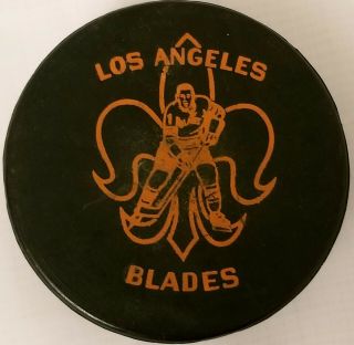 Vintage Made In Canada Minor League Hockey Team Los Angeles Blades Official Puck