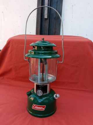 Vintage Coleman 220k Lantern 2 Mantle Green 04/80 Camping Hunting