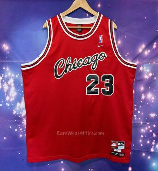 Vintage Nike Script Michael Jordan Chicago Bulls Authentic Nba Jersey Sz 60