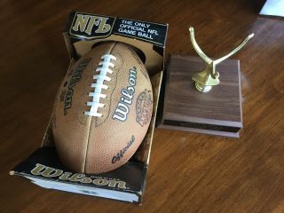 Bowl Xxviii 28 Authentic Wilson Nfl Game Football W/ Display Stand Cowboys