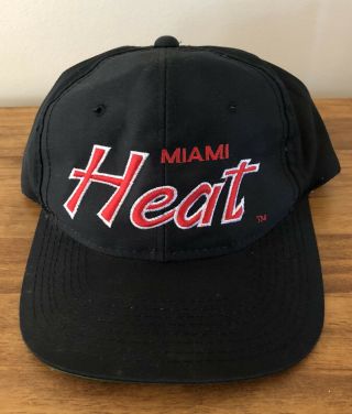 Vintage Miami Heat Sports Specialties Script The Twill Snapback Hat Cap Nba.