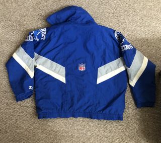 Detroit Lions Starter Puffer Jacket Large NFL Retro XXL 2