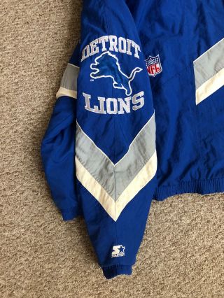Detroit Lions Starter Puffer Jacket Large NFL Retro XXL 3