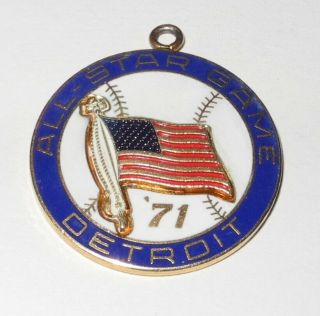 1971 Baseball All Star Game Press Pin Detroit Tigers Stadium Button Coin Charm
