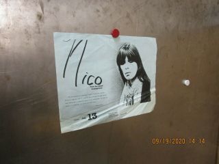 Nico Mercury Cafe Denver July 1982 Vintage Promo Flyer Velvet Underground Rare