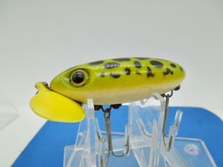 Vintage Wwii Fred Arbogast Jitterbug Plastic Lip Fishing Lure Frog Pattern