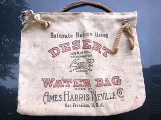 Vintage Desert Water Bag Ames Harris Neville Co San Francisco Usa Automobile