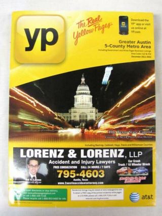 At&t Yellow Pages Greater Austin 5 County Metro Area.