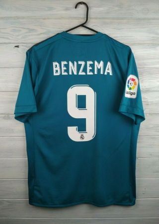 Benzema Real Madrid Player Issue Jersey Large 2018 Shirt Az8061 Soccer Adidas