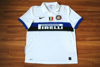 Size L Internazionale Milan Italy Football Shirt Jersey 2009 - 2010 Away Maglia