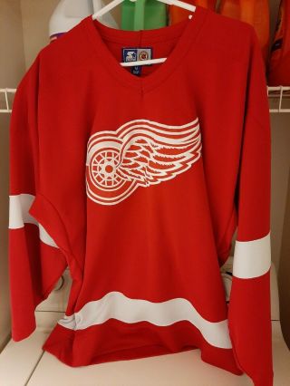 Pro Player Vintage Detroit Red Wings Nhl Hockey Jersey Mens Size Medium