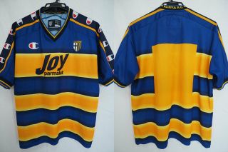 2001 - 2002 Parma Ac Football Jersey Shirt Maglia Home Champion Joy Parmalat M
