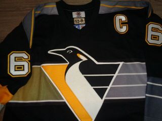 Mario Lemieux Starter Pittsburgh Penguins Men ' s Authentic Jersey 52 - R center ice 3