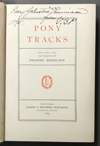First Edition Frederic Remington Pony Tracks Harper & Brothers 1895 2