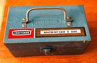 Vintage Craftsman 92550 Router Bit Metal Case & 44 Bits