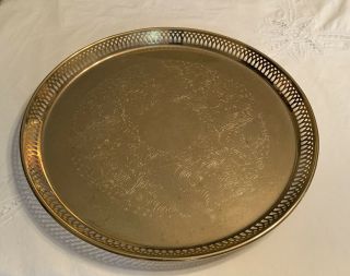 Vintage Scandia 24k Gold Plated Tray - Vtg Scroll Gold Serving Tray Made In Sweden