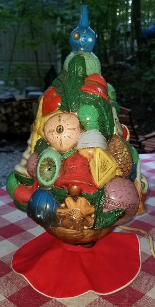 Vintage Holland Mold Stacking Ornament Lighted Ceramic Christmas Tree,  16 "