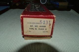 Vintage Irwin Auger Bit Set W/ Roll - Size 4,  6,  8,  10,  12,  14,  16 Orig Box.
