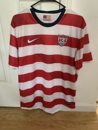Authentic Waldo 2012 Usa Nike Soccer Jersey Men’s L Cup Striped Blank