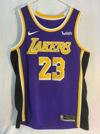 Los Angeles Lakers Lebron James 23 Purple Jersey Size Large 48 - Nike