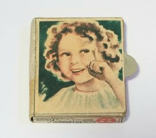 Vintage Shirley Temple Tiny Safety Matches Mini - Box Full Made In Italy