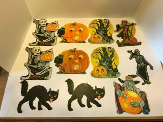 Set Of 11 Vintage Halloween Cutouts