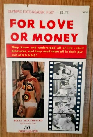 Vintage Rare Erotica For Love Or Money Olympic Foto - Reader 1968