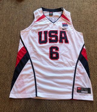 Nike Authentic Lebron James Team Usa 2006 Basketball Stitched Jersey Mens L