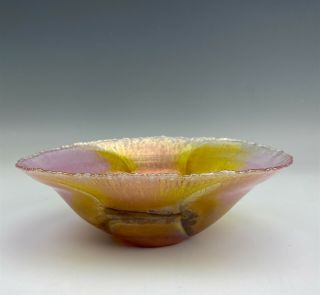 Vintage Robert Coleman American Studio Art Glass Iridescent Bowl Dish Pbb Nr