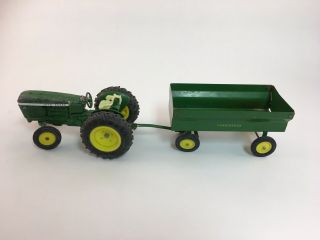 Vintage John Deere 1/16 Scale Die Cast Toy Tractor And Trailer