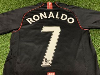 2008 2009 Manchester United Ronaldo Jersey Shirt Black Nike 7 Medium Away Kit 2