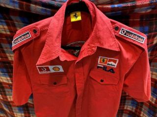 Vintage Authentic Ferrari Marlboro F1 Team/crew Issue Fila Shirt,  Med - Large