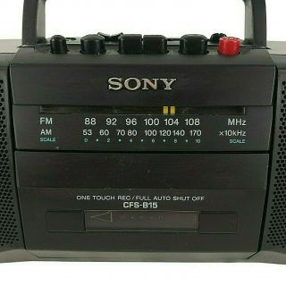 Vintage Sony Cfs - B15 Portable Am Fm Radio Cassette Tape Player Boombox Black Oem