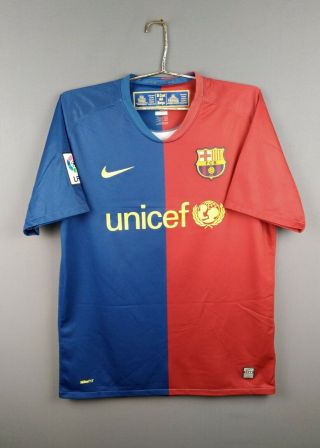 Barcelona Jersey Medium 2008 2009 Home Shirt 286784 - 655 Soccer Nike Ig93