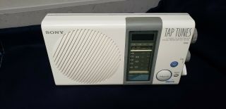 Vintage Sony Tap Tunes Shower Radio Icf - S77w Fm Am Tv Hi & Low 4 Band Receiver