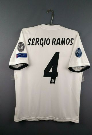 Sergio Ramos Real Madrid Jersey Large 2018 2019 Home Shirt Dh3372 Ig93
