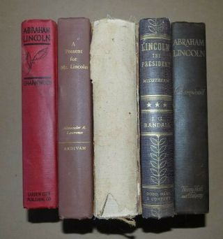 Set Of 5 Vintage Hardcover Books Of President Abraham Lincoln
