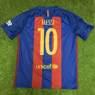 2016 2017 Lionel Messi Fc Barcelona Jersey Shirt Kit Large L Nike Home 10 Leo