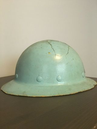 Vintage 1950 - 60 ' s Hard Hat 243 Superclas Fiber Metal Blue Construction 2
