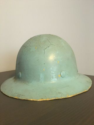 Vintage 1950 - 60 ' s Hard Hat 243 Superclas Fiber Metal Blue Construction 3