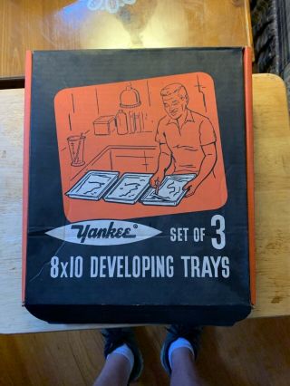 Yankee 8x10 Developing Trays Set Of 3 Model C810 Vintage Box