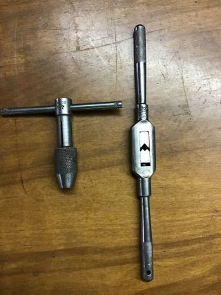 Vintage Gtd No.  5 Tap Handle Wrench,  11 " & Gtd No.  332 T Handle Greenfield,  Usa