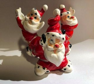 Very Cute Vintage Kreiss & Co Santa Claus Figurine & Candlestick Holder,  Japan