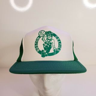 Vintage 70s 80s Boston Celtics Trucker Hat Mesh Snapback Cap