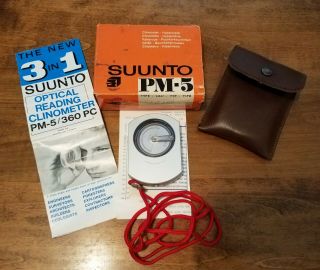 Vintage Suunto Instrument Pm - 5/360 Pc Clinometer With Case