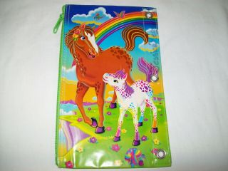 Lisa Frank Stationary Horse Pony Chaser Lollipop Pencil Case Pouch Bag Vintage