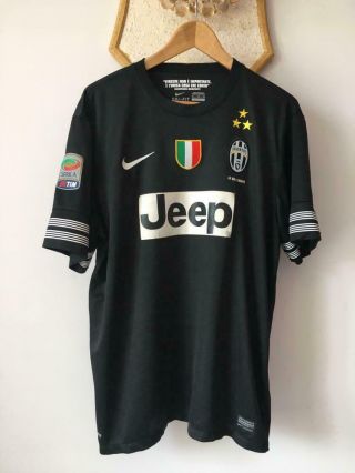 Juventus Italy 2012 2013 Away Football Soccer Shirt Jersey Nike Maglia Black Men