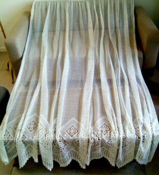 French Vintage Large White Lace Curtain Panel