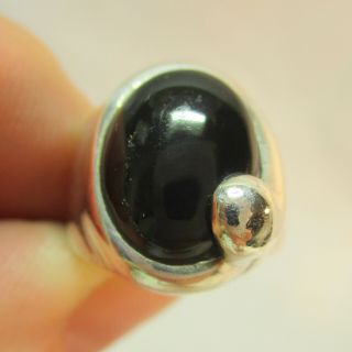 Vintage Estate Oval Onyx Sterling Silver 925 Ring - 8.  1 Grams - Size 6