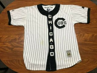 Mens Vintage Starter Chicago Cubs Button Up Cooperstown Baseball Jersey Medium